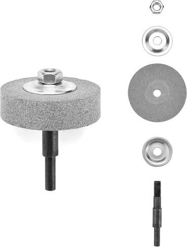 QWORK Buffing Wheel Kit, 7 Pcs Polishing Wheels with Drill Shaft Adapter for Mini Grinder/Bench Grinder, Grinding Wheel/Fiber/Wool/Cotton Buffing Wheel 3 Inch O.D. 3/8 Inch I.D. (Ø75xø10x20mm) in Kuwait