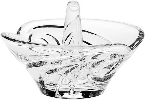 Barski Ring Holder - European Cut Crystal - with Swirl Design - 3.25" Diameter Made in Europe in Saudi Arabia