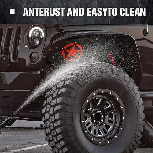 بطانات الرفارف الداخلية الأمامية من YZONA متوافقة مع 2007-2018 Jeep Wrangler JK & JKU Unlimited Sport Sahara Rubicon، غطاء عجلة على شكل مسمار من الفولاذ واقيات الطين الفولاذية (2/4 أبواب) in Kuwait