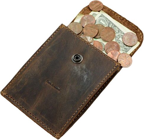 Hide & Drink, Leather Coin Case, Change Holder, Cable Pouch, Accessories, Handmade Includes 101 Year Warranty :: Bourbon Brown in Saudi Arabia