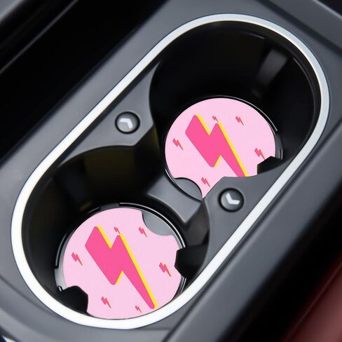 Jupswan سيارة cupholder كوستر ماصة 2 حزمة لطيف الكرتون فتاة تصميم المطاط جديد حامل كأس السيارات صائق اكسسوارات الديكور للنساء الرجال DZ290 in Saudi Arabia