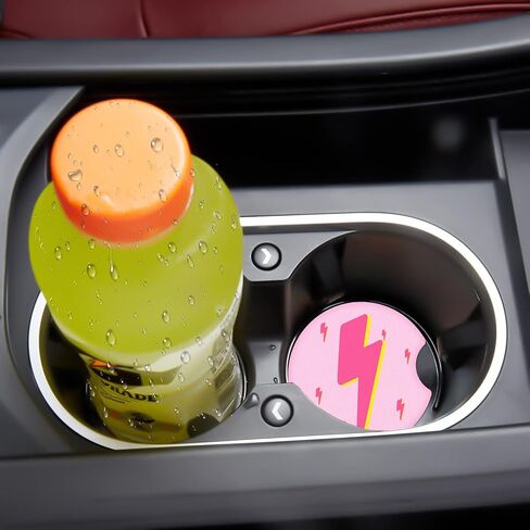 Jupswan سيارة cupholder كوستر ماصة 2 حزمة لطيف الكرتون فتاة تصميم المطاط جديد حامل كأس السيارات صائق اكسسوارات الديكور للنساء الرجال DZ290 in Saudi Arabia