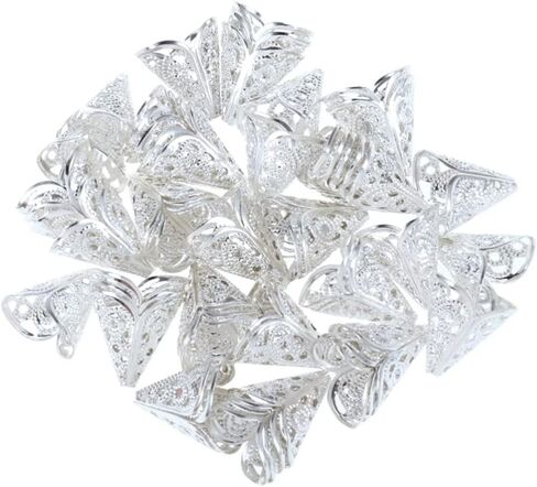 50 Pcs Metal Bead Caps Flower Beads Cap Cone Beads Filigree Beads Cap Metal Flower Cap in Saudi Arabia
