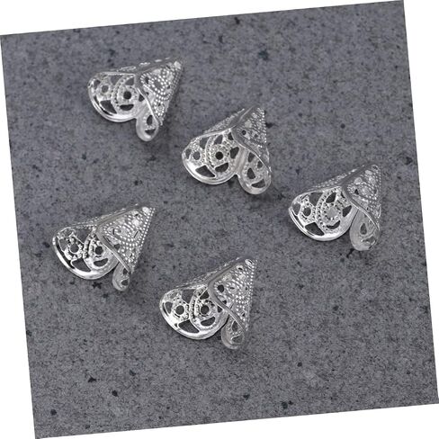 50 Pcs Metal Bead Caps Flower Beads Cap Cone Beads Filigree Beads Cap Metal Flower Cap in Saudi Arabia