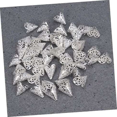 50 Pcs Metal Bead Caps Flower Beads Cap Cone Beads Filigree Beads Cap Metal Flower Cap in Saudi Arabia