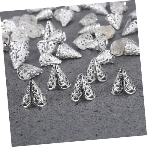 50 Pcs Metal Bead Caps Flower Beads Cap Cone Beads Filigree Beads Cap Metal Flower Cap in Saudi Arabia