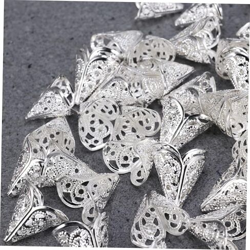 50 Pcs Metal Bead Caps Flower Beads Cap Cone Beads Filigree Beads Cap Metal Flower Cap in Saudi Arabia
