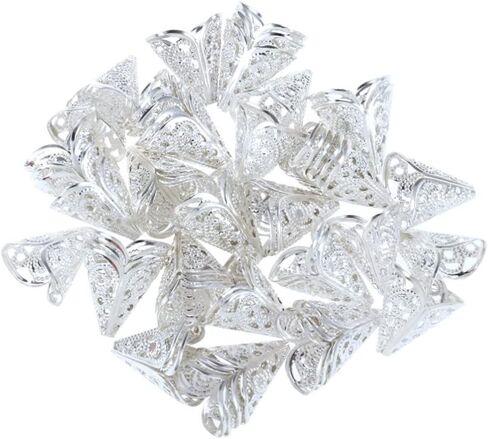 50 Pcs Metal Bead Caps Flower Beads Cap Cone Beads Filigree Beads Cap Metal Flower Cap in Saudi Arabia