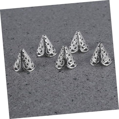 50 Pcs Metal Bead Caps Flower Beads Cap Cone Beads Filigree Beads Cap Metal Flower Cap in Saudi Arabia