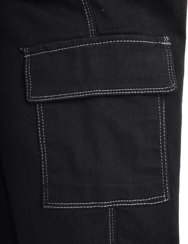 Real Love Girls's Jeans - Wide Leg Flare Cargo Jeans - Boot Cut Bell Bottom Denim Pants - Baggy Blue Jeans for Girls (7-16) in Saudi Arabia