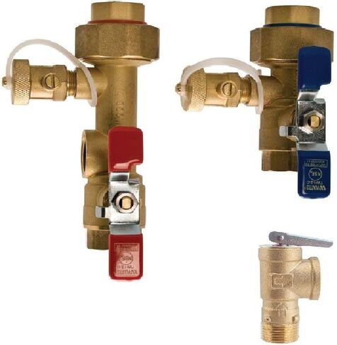 واط 3/4in Tankless مجموعة صمامات سخان المياه، خيط الأنابيب الإناث، مجموعة صمامات ساخنة وباردة، لا فحص الربيع، صمام تخفيف 150 رطل لكل بوصة مربعة in Saudi Arabia