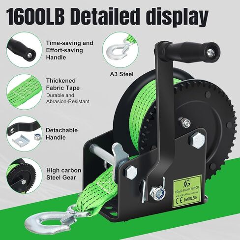 ونش مقطورة قارب XGeek 600LB مع ونش قارب بنسبة تروس 4:1 للمقطورة وإعدادات ثلاث سرعات مناسبة لمختلف القوارب والمركبات in Kuwait