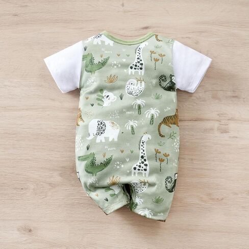 RELABTABY 2-Pack Baby Boys Girls Romper Newborn Cartoon Print Short Sleeve ملابس الصيف in Saudi Arabia