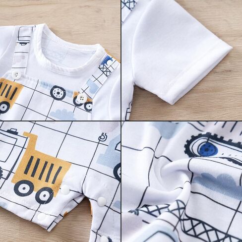 RELABTABY 2-Pack Baby Boys Girls Romper Newborn Cartoon Print Short Sleeve ملابس الصيف in Kuwait