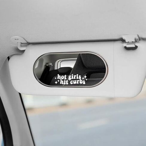 2 x Hot Girls Hit Curbs Vinyl Decal, Water Bottle Sticker, Car Rearview Mirror, Laptop Bumper Sticker, Funny Bumper Sticker, Cute Car Sticker, Car Accessories Gift (5.9 Inches wide, Pink) in Saudi Arabia