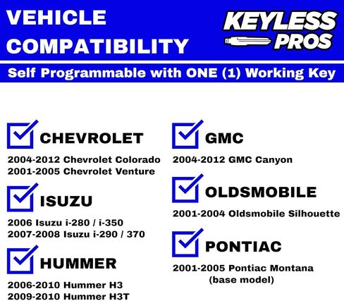 KeylessPros 3 أزرار للدخول بدون مفتاح عن بعد، يناسب Pontiac Aztek Grand Prix، Buick Century Regal Rendezvous، Oldsmobile Intrigue، L2C0007T (عبوتان) in Saudi Arabia