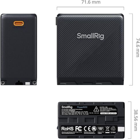 بطارية بديلة SmallRig NP-F970 بقدرة 10500 مللي أمبير في الساعة لجهاز Sony NP-F970 F750 F550، PD 36W USB-C 3.5H شحن سريع، بطارية كاميرا مع شاشة OLED للكاميرا، الشاشة، ضوء فيديو LED، كاميرا فيديو، أسود - 4469 in Saudi Arabia