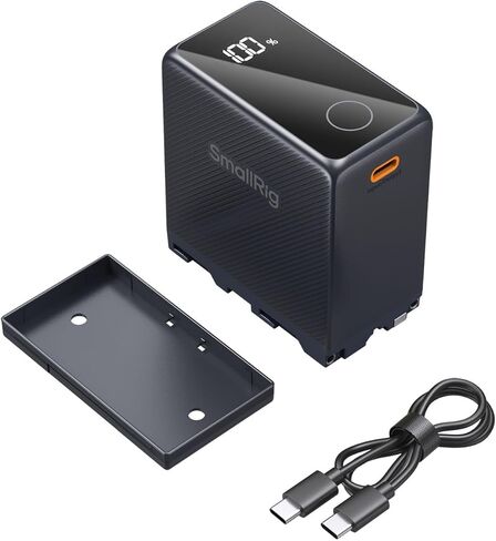 بطارية بديلة SmallRig NP-F970 بقدرة 10500 مللي أمبير في الساعة لجهاز Sony NP-F970 F750 F550، PD 36W USB-C 3.5H شحن سريع، بطارية كاميرا مع شاشة OLED للكاميرا، الشاشة، ضوء فيديو LED، كاميرا فيديو، أسود - 4469 in Saudi Arabia