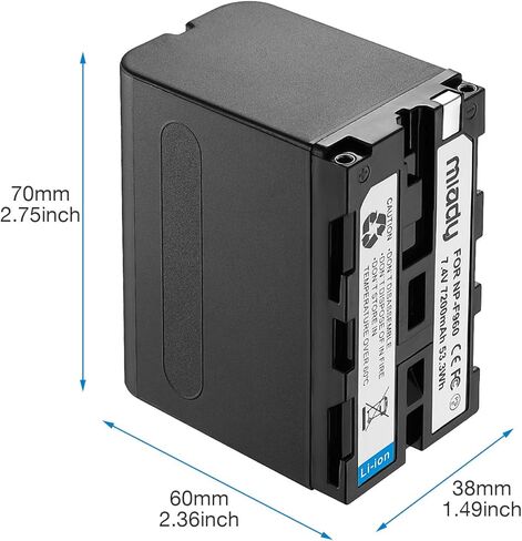 Miady استبدال بطارية سوني NP-F970 لسوني NP-F970 NP-F960 NP-F950 NP-F930 NP-F550 NP-F530 NP-F330 NP-F570 بطارية وسوني Handycam (البطارية (2)) in Kuwait