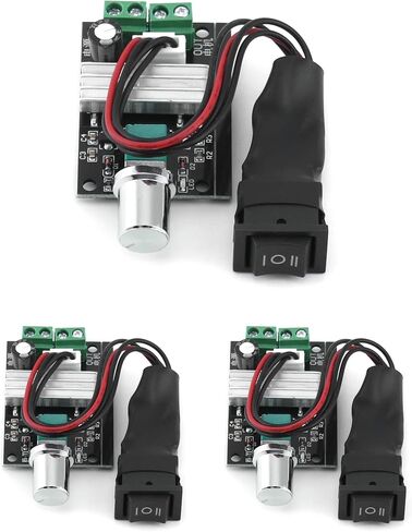 QWORK 6V-28V 3A DC Motor Speed ​​Controller Compact 80W PWM منظم قابل للتعديل مع وظيفة التبديل وكابل 3.94 بوصة حزمة من 3 in Kuwait