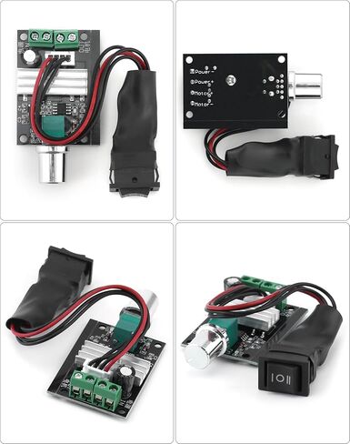 QWORK 6V-28V 3A DC Motor Speed ​​Controller Compact 80W PWM منظم قابل للتعديل مع وظيفة التبديل وكابل 3.94 بوصة حزمة من 3 in Kuwait