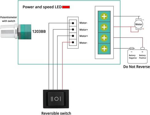 QWORK 6V-28V 3A DC Motor Speed ​​Controller Compact 80W PWM منظم قابل للتعديل مع وظيفة التبديل وكابل 3.94 بوصة حزمة من 3 in Kuwait