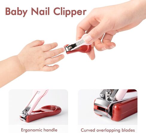 Lucina Baby Nail Kit, Baby Nail Clippers, Scissors, Nail File & Tweezers 4-in-1, Baby Nail Care Set with Cute Bear Case, Manicure and Pedicure Kit for Newborn, Infant, Toddler in Saudi Arabia