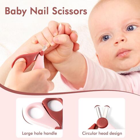 Lucina Baby Nail Kit, Baby Nail Clippers, Scissors, Nail File & Tweezers 4-in-1, Baby Nail Care Set with Cute Bear Case, Manicure and Pedicure Kit for Newborn, Infant, Toddler in Saudi Arabia
