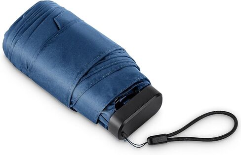 LEAGERA Mini Umbrella For Purse - Open Diameter 35inch, Small Travel Umbrella Compact Mini Waterproof Umbrellas for Rain, Suitable for Women Purse and Pocket, Manual-Opening, Dark Blue,1 Pack in Kuwait