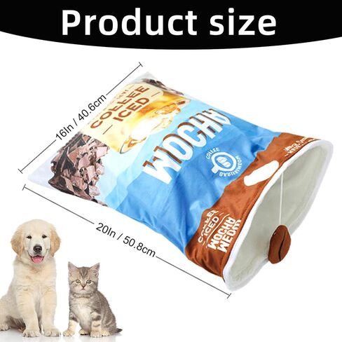 حقيبة نوم للقطط من HSSZXFR، سرير مريح لنوم الحيوانات الأليفة وحقيبة ترفيه للقطط مع تأثير الصدأ ولعبة كيس للقطط وسرير كهف in Kuwait