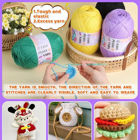 غزل للكروشيه، 300 جرام غزل أخضر داكن، غزل سهل، غزل كروشيه قطني للمبتدئين مع غرز سهلة الرؤية، غزل ناعم للمبتدئين في مجموعة الكروشيه in Kuwait