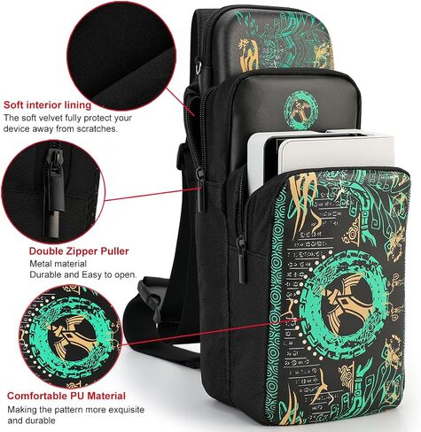 imeux Cute Travel Bag for Nintendo Switch, Lite, OLED, Steam Deck - Small Sling Portable Backpack Carrying Crossbody Shoulder Gaming Storage Case for NS Console Dock Joy-Cons Accessories in Saudi Arabia
