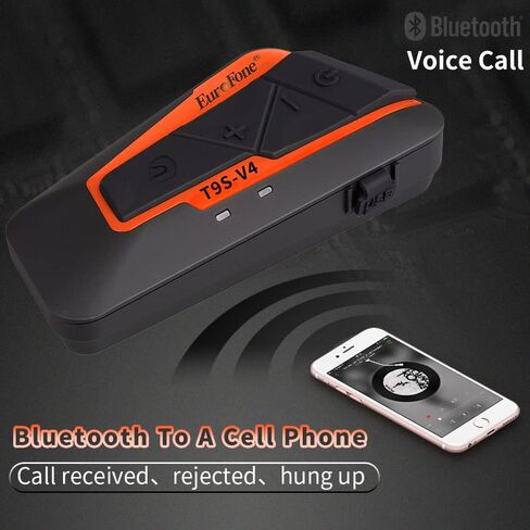 نظام اتصال داخلي لخوذة الدراجات النارية من EuroFone، سماعة بلوتوث للدراجات النارية بطول 1800 متر، سماعة رأس متعددة الوظائف لخوذة الدراجة النارية مع خاصية إلغاء الضوضاء/موسيقى ستيريو/راديو FM in Kuwait