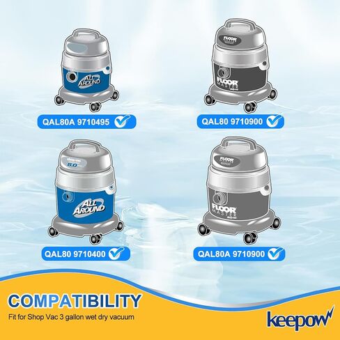 KEEPOW Shop Vac Bags 3 Gallon, Type C 90669 9066900 9066933 All Around Collection Bag, Vacuum Filter Bags (4 Pack) in Kuwait
