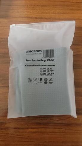 Macam reusable dust bag compatible with Festool CT CTL CTM 36 vacuums (CT26) in Saudi Arabia