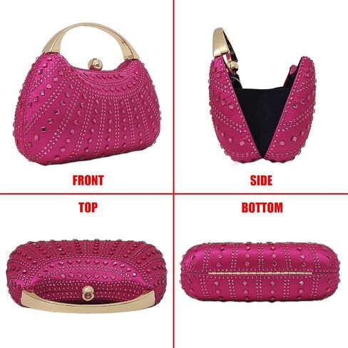 HUANG ZHUANG Elegant Crystal Clutch Rhinestone Handbags For Women Party Purse Wedding Prom Sparkly Bag in Saudi Arabia
