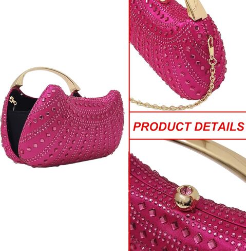 HUANG ZHUANG Elegant Crystal Clutch Rhinestone Handbags For Women Party Purse Wedding Prom Sparkly Bag in Saudi Arabia