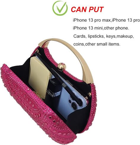 HUANG ZHUANG Elegant Crystal Clutch Rhinestone Handbags For Women Party Purse Wedding Prom Sparkly Bag in Saudi Arabia