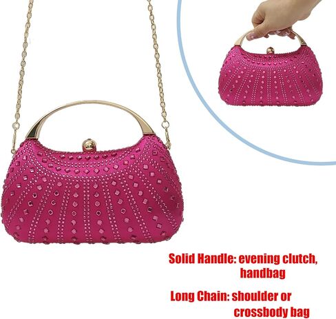 HUANG ZHUANG Elegant Crystal Clutch Rhinestone Handbags For Women Party Purse Wedding Prom Sparkly Bag in Saudi Arabia