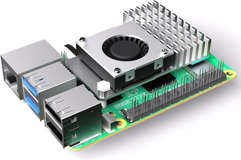 مبرد نشط رسمي لـ Raspberry Pi 5 مع 30 مم PWM 4-Pin Cooling Fan Pi 5 Heatsink مع شريط حراري (المبرد النشط الرسمي) in Kuwait