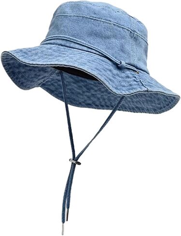 AICHUAN Bucket Hat for Women Men Wide Brim Sun Hat Packable Cotton Denim Summer Beach Travel Outdoor Fishing Cap in Saudi Arabia