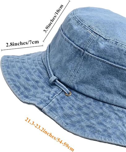 AICHUAN Bucket Hat for Women Men Wide Brim Sun Hat Packable Cotton Denim Summer Beach Travel Outdoor Fishing Cap in Saudi Arabia