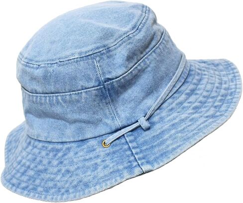 AICHUAN Bucket Hat for Women Men Wide Brim Sun Hat Packable Cotton Denim Summer Beach Travel Outdoor Fishing Cap in Saudi Arabia