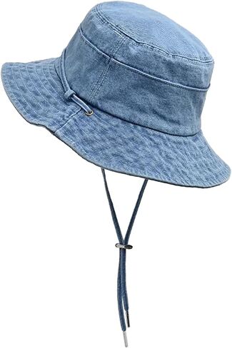 AICHUAN Bucket Hat for Women Men Wide Brim Sun Hat Packable Cotton Denim Summer Beach Travel Outdoor Fishing Cap in Saudi Arabia