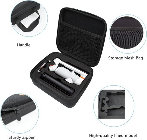 حقيبة حمل TEKCAM متوافقة مع Insta360 Flow Gimbal Stabilizer حافظة تخزين واقية مقاومة للصدمات وحقيبة تخزين محمولة للهواتف الذكية، حافظة سفر صلبة، حامل ثلاثي القوائم، أسود in Kuwait