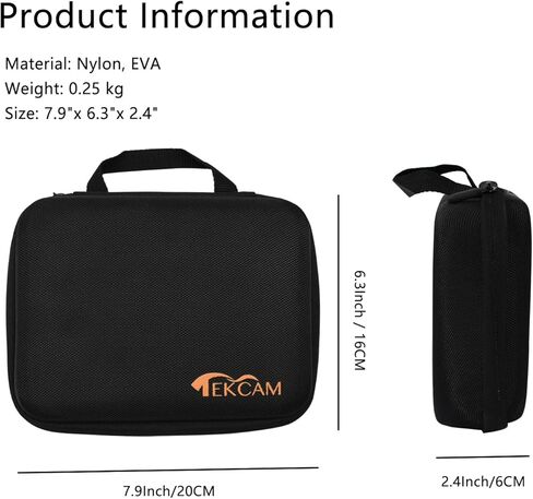 حقيبة حمل TEKCAM متوافقة مع Insta360 Flow Gimbal Stabilizer حافظة تخزين واقية مقاومة للصدمات وحقيبة تخزين محمولة للهواتف الذكية، حافظة سفر صلبة، حامل ثلاثي القوائم، أسود in Kuwait