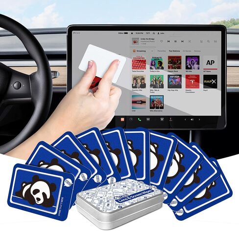Car Screen Cleaner Wipes, Reusable Car Interior Cleaning Cloth Sticker Assecories for for Display, Sun Visor, Dashboard, Center Control, GPS Dust Detail Removal-Cute Design With Storage Box (10 Pack) in Saudi Arabia
