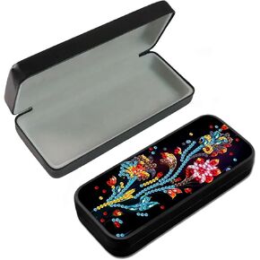 DoxQCS DIY Diamond Art Painting Glain Box ، 5D Gem Art Paint by Diamonds Dots Eyeglass Case Organizer ، for Women Green Flower in Saudi Arabia