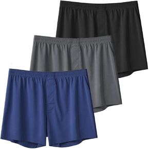 Men's Boxers Ice Silk Breathable Comfortable Boxer Underwear Moisture-wicking Boxers 3Pcs in Saudi Arabia