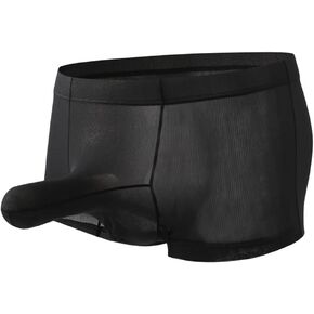 Mens Elephant Nose Boxer Briefs Ice Silk Trunks Super Thin Seperate Pouch Underwear in Kuwait
